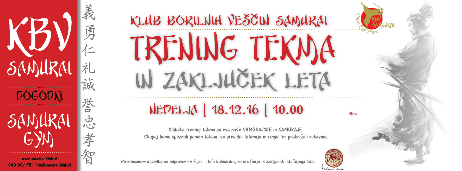 Druženje vseh Samurajev z naših lokacij v Samurai Gym